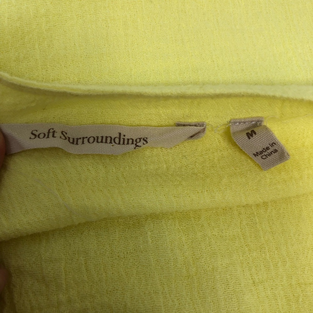 Soft Surroundings Siesta Key Tunic Top Size Medium Yellow Gauze Cotton - Picture 7 of 11